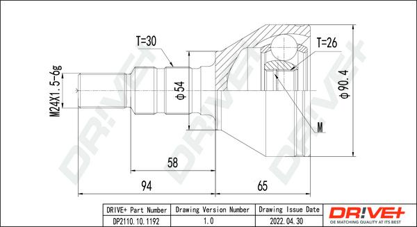 Dr!ve+ DP2110.10.1192 - CV Joint Kit, drive shaft car-mod.net