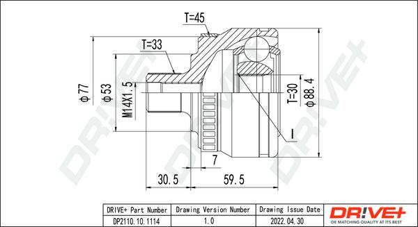 Dr!ve+ DP2110.10.1114 - CV Joint Kit, drive shaft car-mod.net