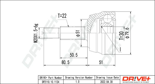 Dr!ve+ DP2110.10.1124 - CV Joint Kit, drive shaft car-mod.net