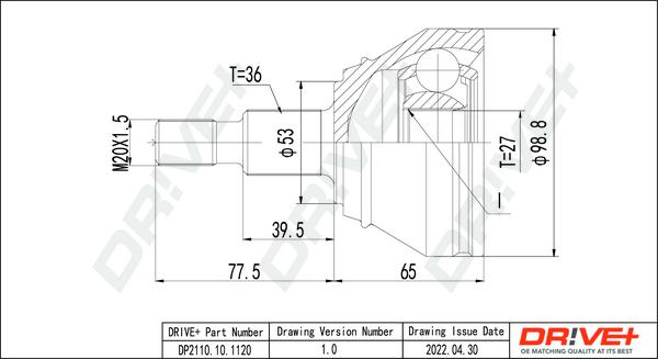 Dr!ve+ DP2110.10.1120 - CV Joint Kit, drive shaft car-mod.net