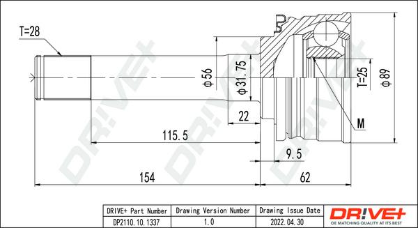Dr!ve+ DP2110.10.1337 - CV Joint Kit, drive shaft car-mod.net