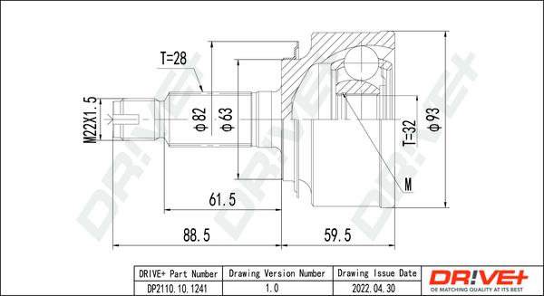 Dr!ve+ DP2110.10.1241 - CV Joint Kit, drive shaft car-mod.net