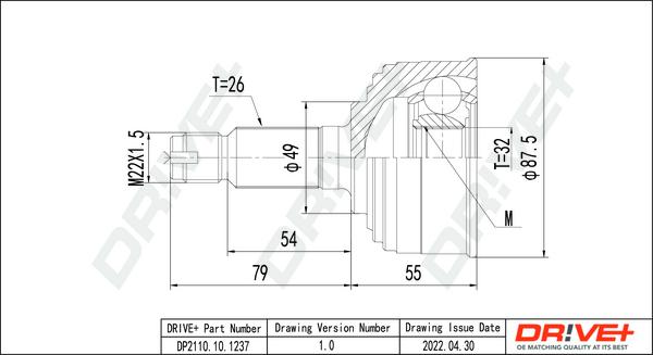 Dr!ve+ DP2110.10.1237 - CV Joint Kit, drive shaft car-mod.net