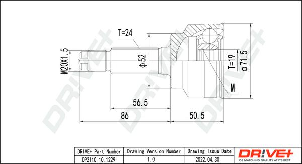 Dr!ve+ DP2110.10.1229 - CV Joint Kit, drive shaft car-mod.net
