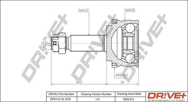 Dr!ve+ DP2110.10.1272 - CV Joint Kit, drive shaft car-mod.net