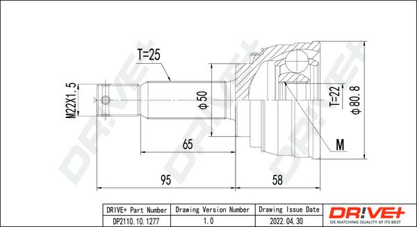 Dr!ve+ DP2110.10.1277 - CV Joint Kit, drive shaft car-mod.net