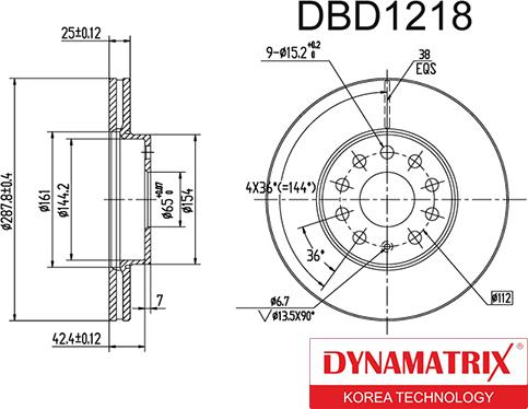 Dynamatrix DBD1218 - Brake Disc car-mod.net