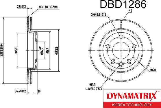 Dynamatrix DBD1286 - Brake Disc car-mod.net