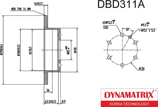Dynamatrix DBD311A - Brake Disc car-mod.net