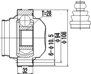 Dynamatrix DCV661002 - CV Joint Kit, drive shaft car-mod.net