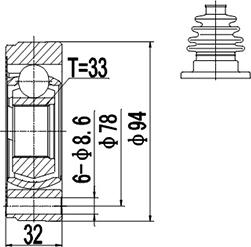 Dynamatrix DCV618019 - CV Joint Kit, drive shaft car-mod.net