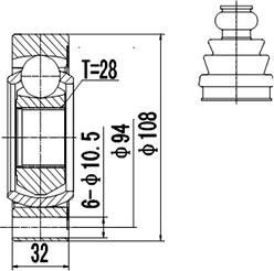 Dynamatrix DCV603001 - CV Joint Kit, drive shaft car-mod.net