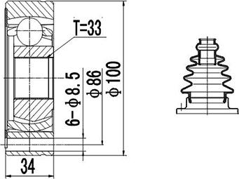 Dynamatrix DCV603011 - CV Joint Kit, drive shaft car-mod.net