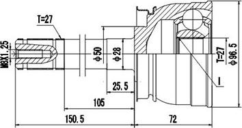 Dynamatrix DCV841086 - CV Joint Kit, drive shaft car-mod.net