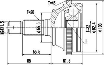 Dynamatrix DCV851002 - CV Joint Kit, drive shaft car-mod.net