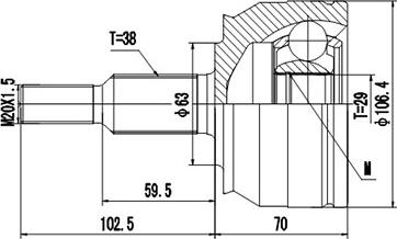 Dynamatrix DCV861011 - CV Joint Kit, drive shaft car-mod.net