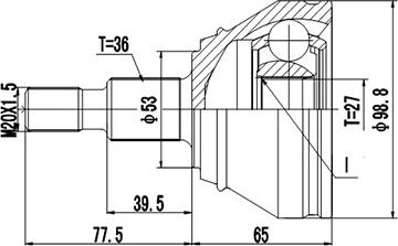 Dynamatrix DCV803035 - CV Joint Kit, drive shaft car-mod.net