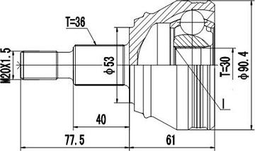 Dynamatrix DCV803036 - CV Joint Kit, drive shaft car-mod.net