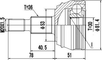 Dynamatrix DCV803033 - CV Joint Kit, drive shaft car-mod.net
