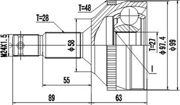 Dynamatrix DCV810008 - CV Joint Kit, drive shaft car-mod.net