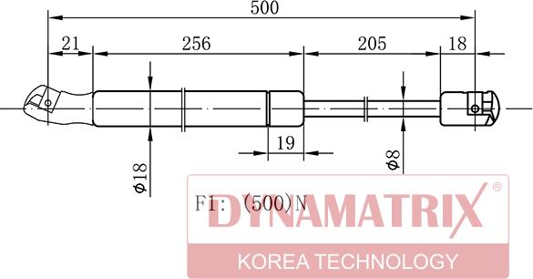 Dynamatrix DGS9468II - Gas Spring, boot, cargo area car-mod.net
