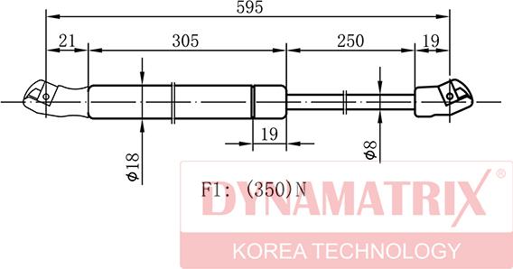 Dynamatrix DGS0031DT - Gas Spring, boot, cargo area car-mod.net