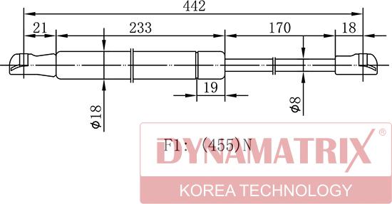 Dynamatrix DGS015488 - Gas Spring, boot, cargo area car-mod.net