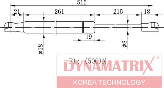 Dynamatrix DGS0825MV - Gas Spring, boot, cargo area car-mod.net