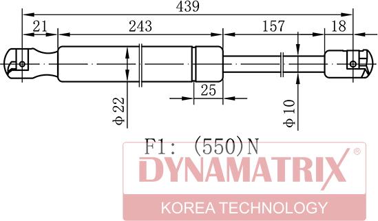 Dynamatrix DGS033844 - Gas Spring, boot, cargo area car-mod.net