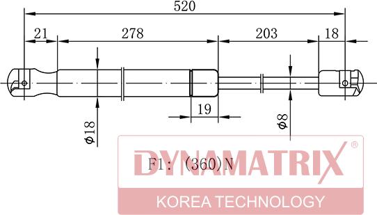 Dynamatrix DGS0793PL - Gas Spring, boot, cargo area car-mod.net