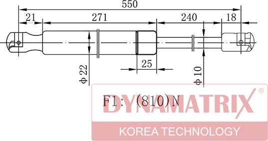 Dynamatrix DGS1975BU - Gas Spring, boot, cargo area car-mod.net