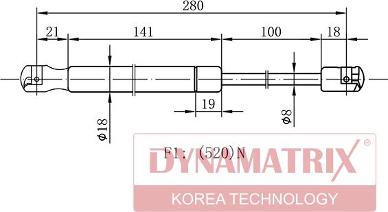 Dynamatrix DGS2697LZ - Gas Spring, boot, cargo area car-mod.net