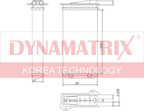 Dynamatrix DR71761 - Heat Exchanger, interior heating car-mod.net