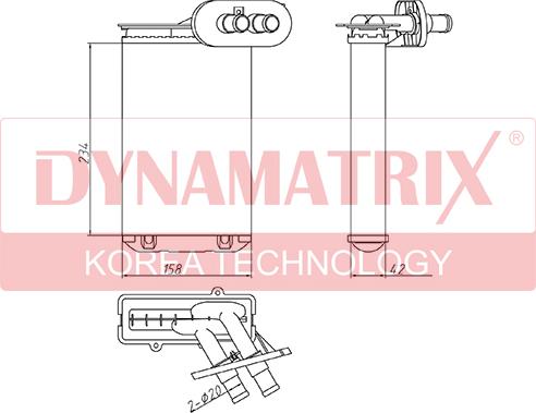 Dynamatrix DR73962 - Heat Exchanger, interior heating car-mod.net