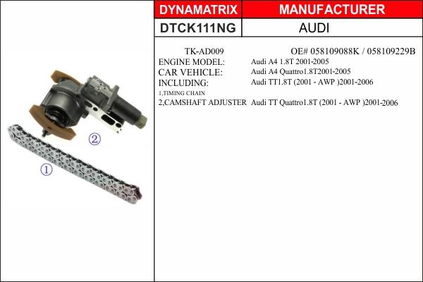 Dynamatrix DTCK111NG - Timing Chain Kit car-mod.net