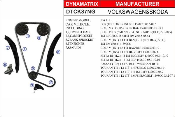 Dynamatrix DTCK87NG - Timing Chain Kit car-mod.net