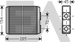 EACLIMA 45C54027 - Heat Exchanger, interior heating car-mod.net