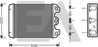 EACLIMA 45C50001 - Heat Exchanger, interior heating car-mod.net