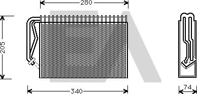 EACLIMA 43B54002 - Evaporator, air conditioning car-mod.net