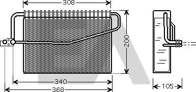 EACLIMA 43B50012 - Evaporator, air conditioning car-mod.net