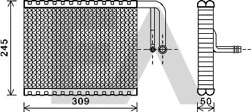 EACLIMA 43B07008 - Evaporator, air conditioning car-mod.net