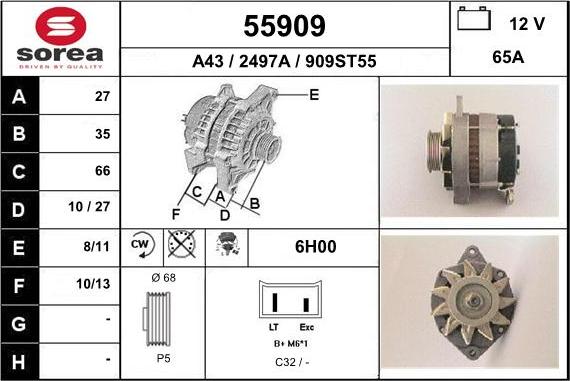 EAI 55909 - Alternator car-mod.net