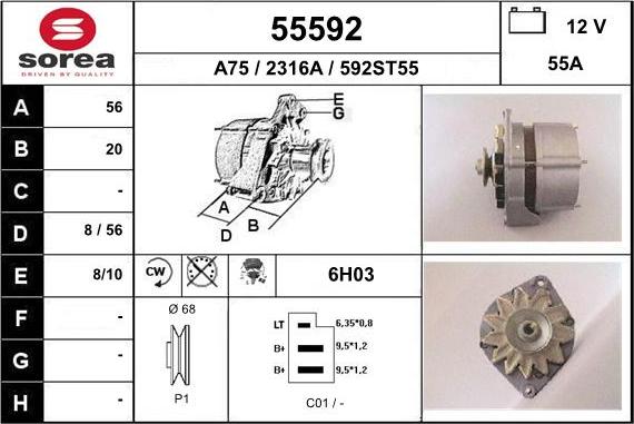 EAI 55592 - Alternator car-mod.net