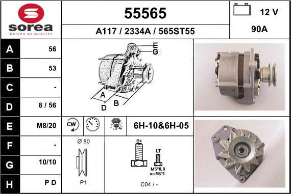EAI 55565 - Alternator car-mod.net