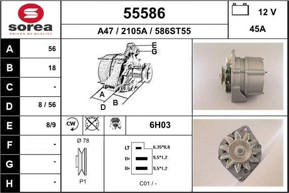EAI 55586 - Alternator car-mod.net