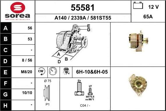 EAI 55581 - Alternator car-mod.net