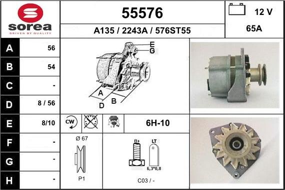EAI 55576 - Alternator car-mod.net