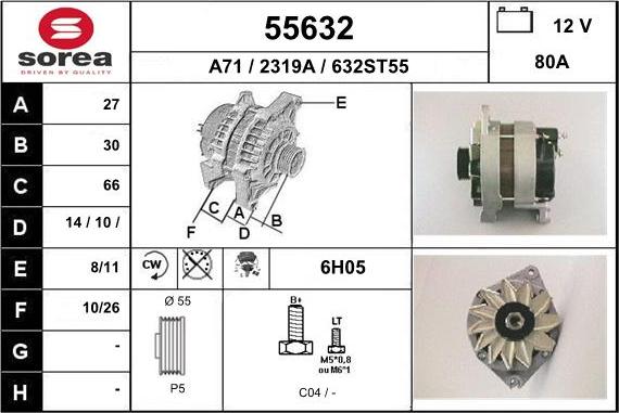 EAI 55632 - Alternator car-mod.net