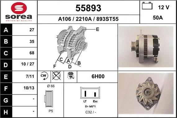EAI 55893 - Alternator car-mod.net