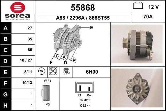 EAI 55868 - Alternator car-mod.net